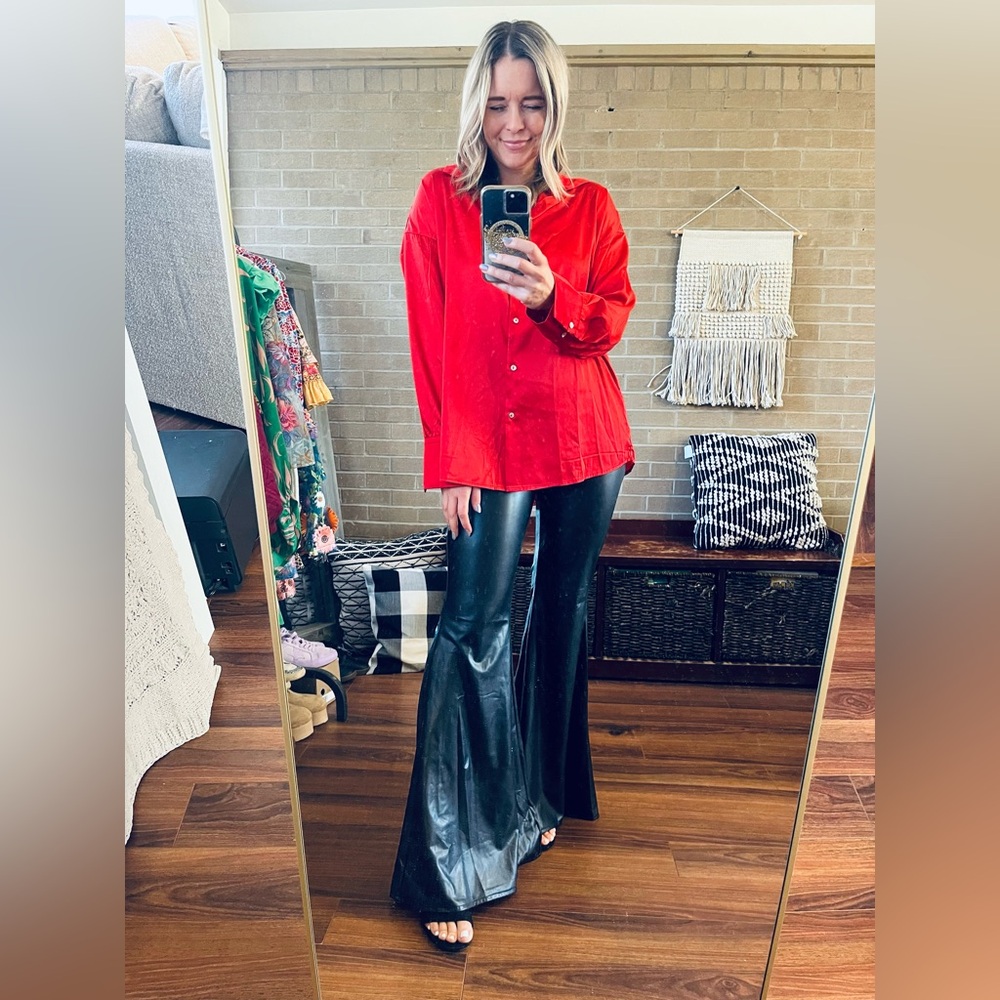 Red Button-Up Shirt